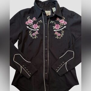 Vintage Roper Denver, Colorado Western Embroidered Pearl Snap